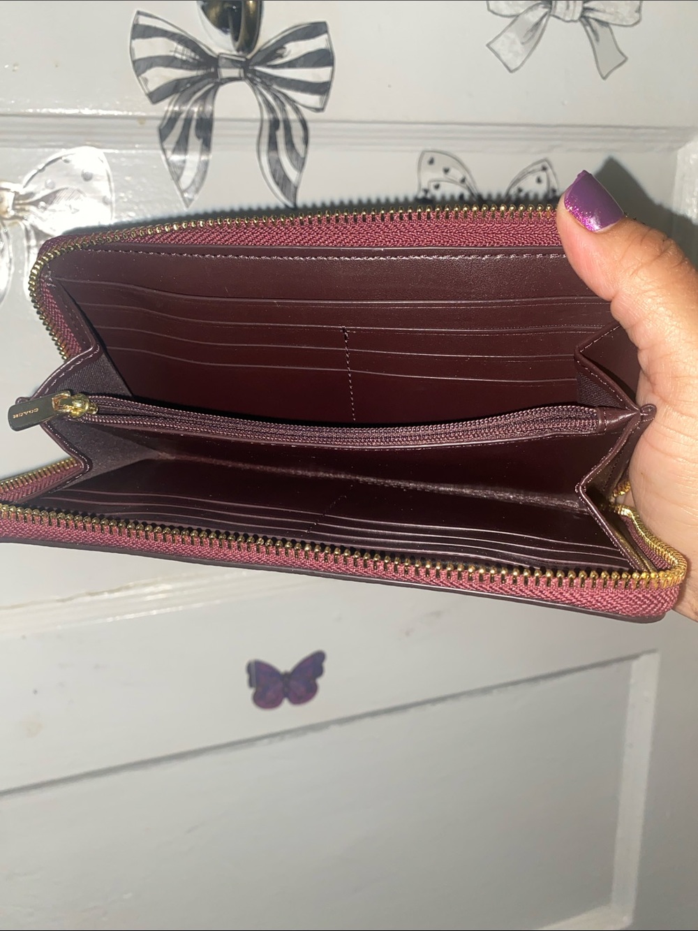 COACH Graffiti Logo Zip Wallet - Rainbow 🌈 Accent EUC 💙🩵 - Picture 6 of 7